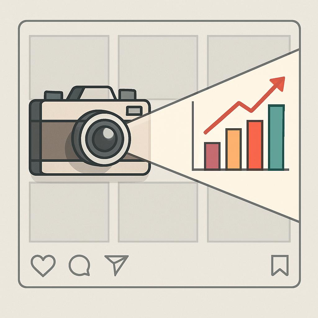 A graphic of a camera and house on a cream background among additional graphics.